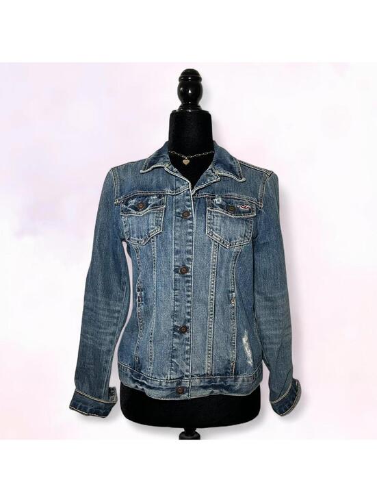 Hollister Jackets & Blazers - Y2K 2000s Hollister Denim Jacket Button Up Jean Jacket 2007 McBling Casual